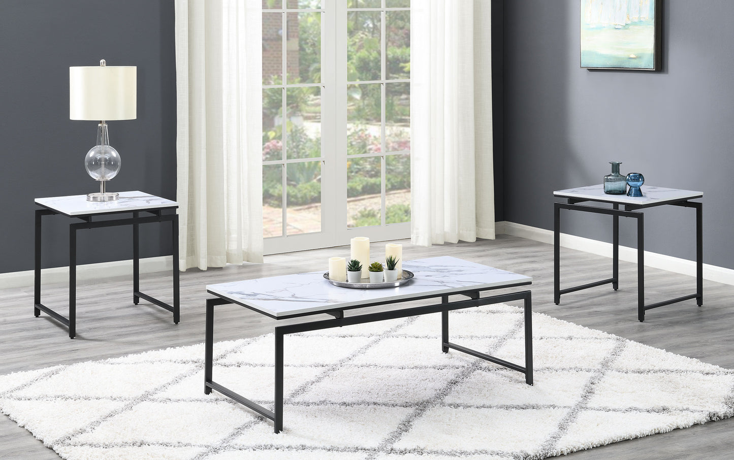 3 pc coffee table set