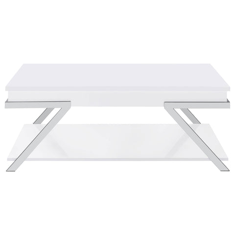 Leon Rectangular Lift Top Coffee Table White High GlossWhite High Gloss