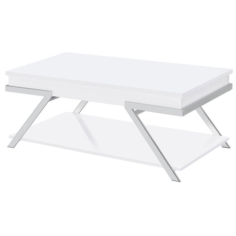 Leon Rectangular Lift Top Coffee Table White High GlossWhite High Gloss