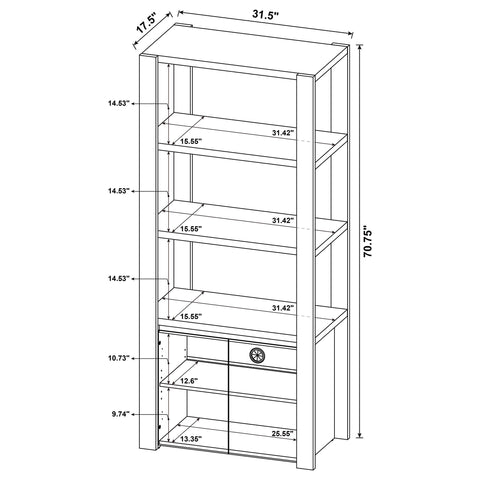 Blaire 3-shelf Media Tower Tall Pier Cabinet Light Oak