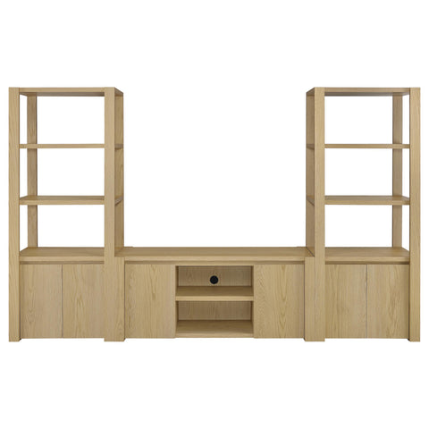 Blaire 3-shelf Media Tower Tall Pier Cabinet Light Oak