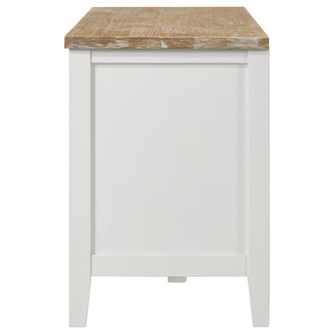 Ingrid 2-door Wood 67" TV Stand with Drawer Brown and WhiteWhite