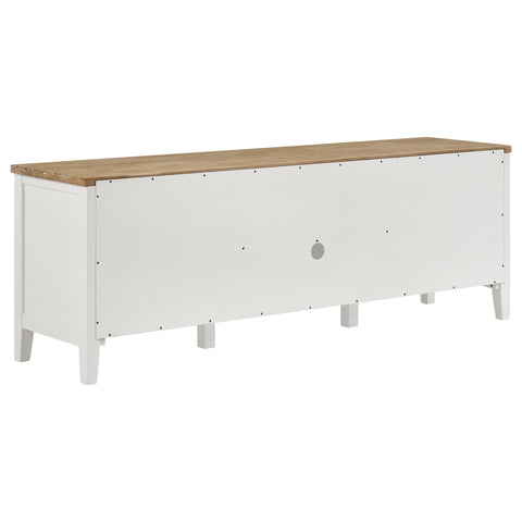 Ingrid 2-door Wood 67" TV Stand with Drawer Brown and WhiteWhite