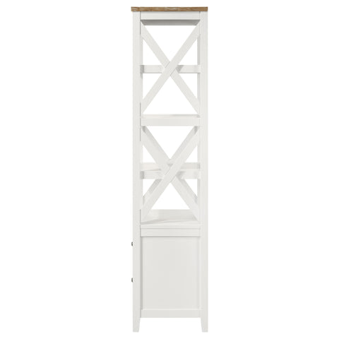Ingrid 4-shelf Wood Media Tower with Drawers Brown and WhiteWhite