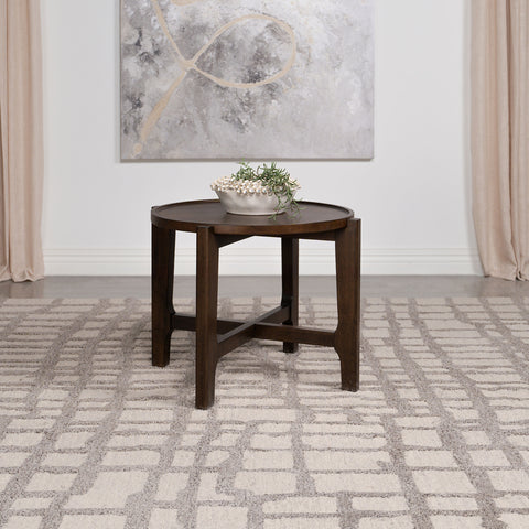 Skylark Round Solid Wood End Table Dark BrownDark Brown