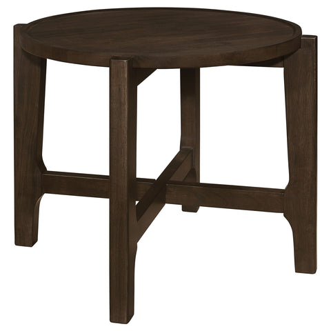 Skylark Round Solid Wood End Table Dark BrownDark Brown