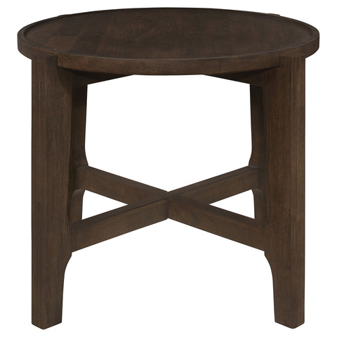 Lamont 2-piece Solid Wood Coffee and End Table Set Dark Brown