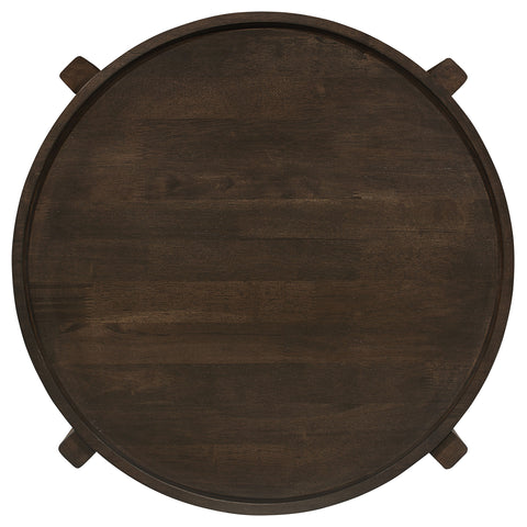 Lamont 2-piece Solid Wood Coffee and End Table Set Dark Brown