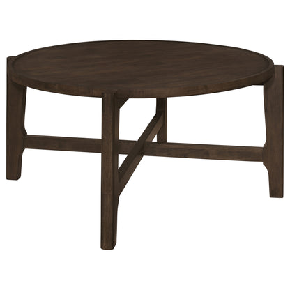 Skylark Round Solid Wood Coffee Table Dark BrownDark Brown