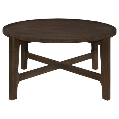 Skylark Round Solid Wood Coffee Table Dark BrownDark Brown