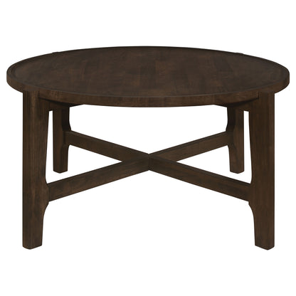 Skylark Round Solid Wood Coffee Table Dark BrownDark Brown