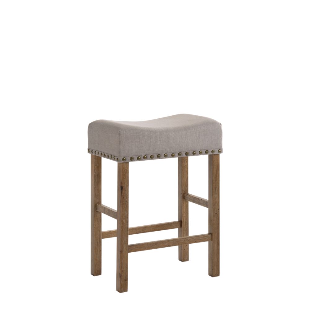 finley ii counter height stool (set-2), tan linen & weathered oak finish