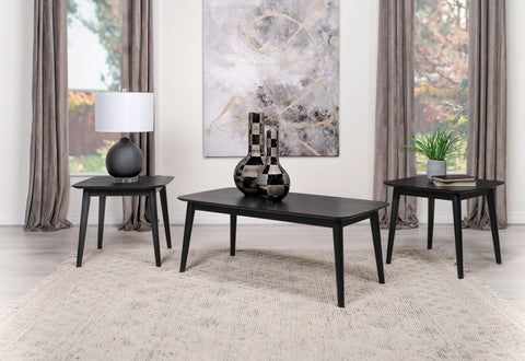 Kingston 3-piece Rectangular Coffee Table Set BlackBlack