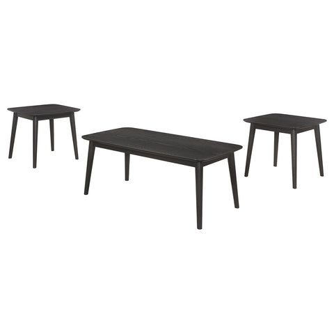 Kingston 3-piece Rectangular Coffee Table Set BlackBlack