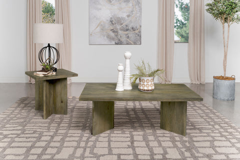 Serene 2-piece Coffee and End Table Set Mango Brown