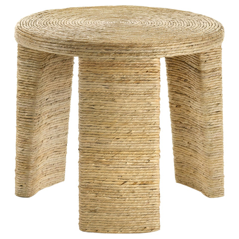 Astoria Woven Rattan Round Side End Table Natural BrownNatural