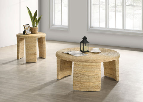 Calla 2-piece Rattan Coffee and End Table Set Natural