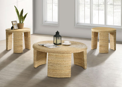Calla 3-piece Rattan Coffee and End Table Set Natural