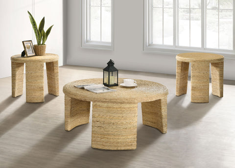 Calla 3-piece Rattan Coffee and End Table Set Natural