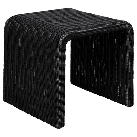 Loomis Woven Rattan Square End Table BlackBlack