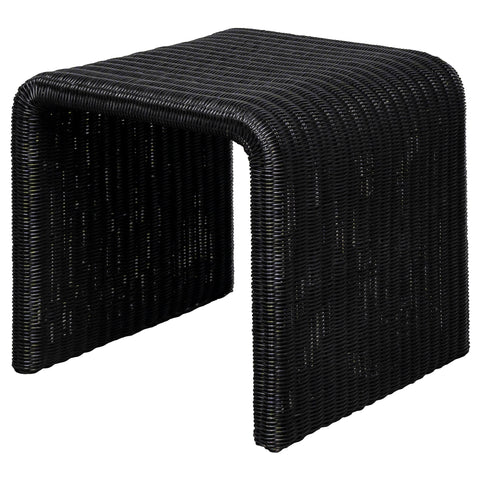 Loomis Woven Rattan Square End Table BlackBlack