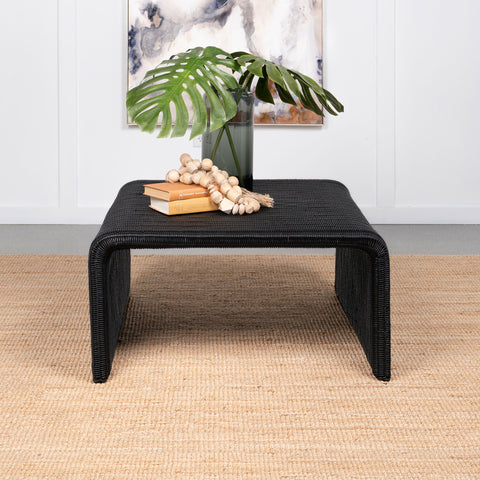 Loomis Woven Rattan Square Coffee Table BlackBlack