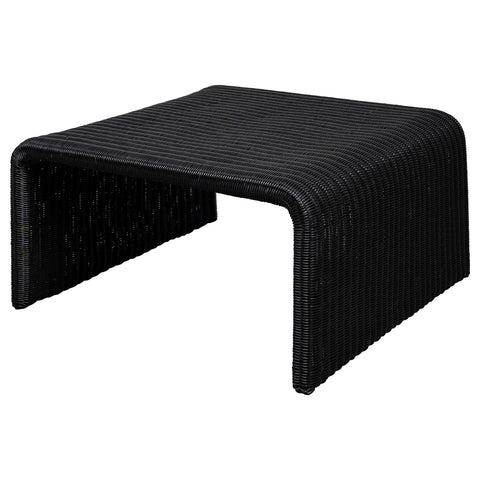 Loomis Woven Rattan Square Coffee Table BlackBlack