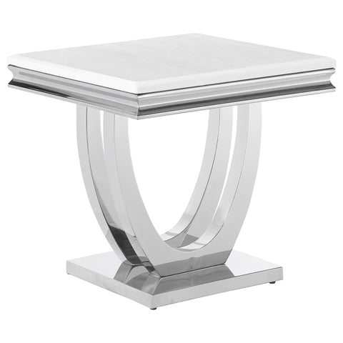 Kaffir 2-piece Rectangular Coffee and End Table Set Chrome