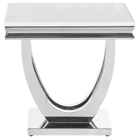 Kaffir 2-piece Rectangular Coffee and End Table Set Chrome