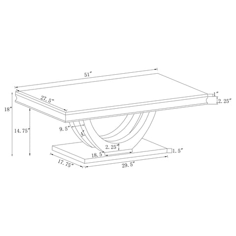 Kaffir 2-piece Rectangular Coffee and End Table Set Chrome