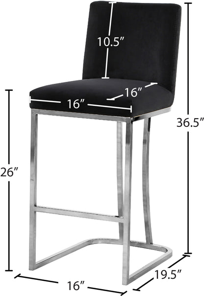 Calvin Black Velvet Stool C