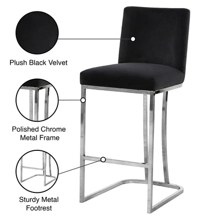 Calvin Black Velvet Stool C