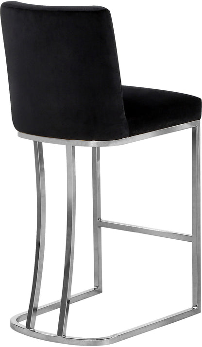 Winnie Black Velvet Stool