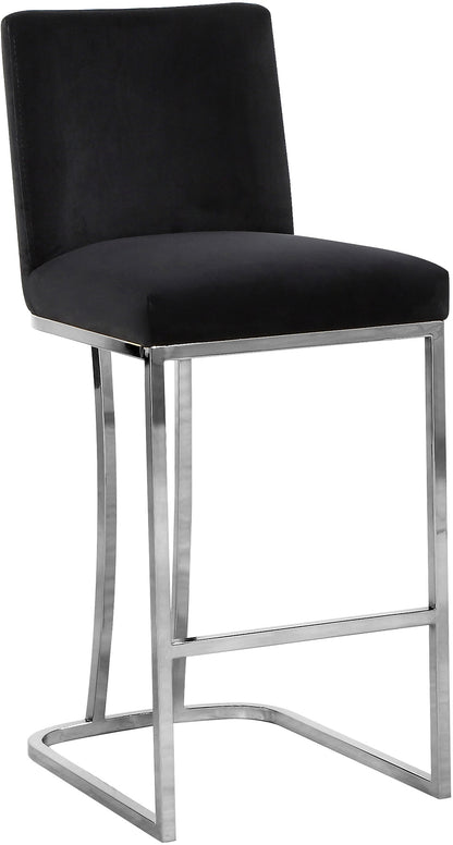 Winnie Black Velvet Stool