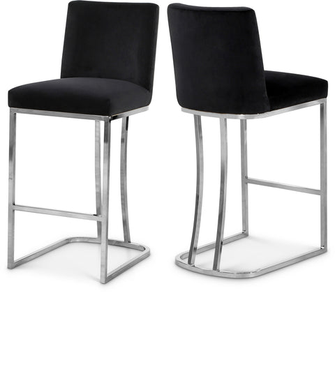 Harper Black Velvet Upholstered Counter Stool, 1 Piece