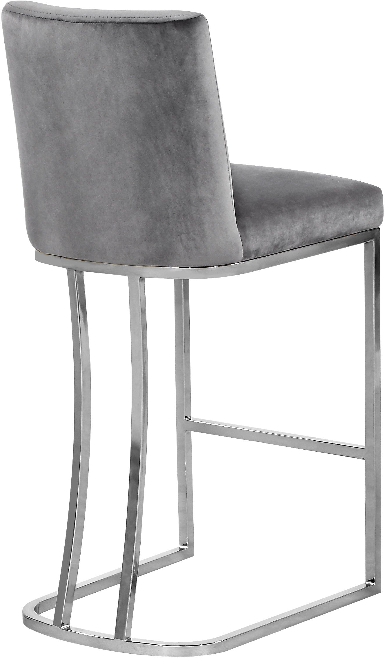 winnie grey velvet stool