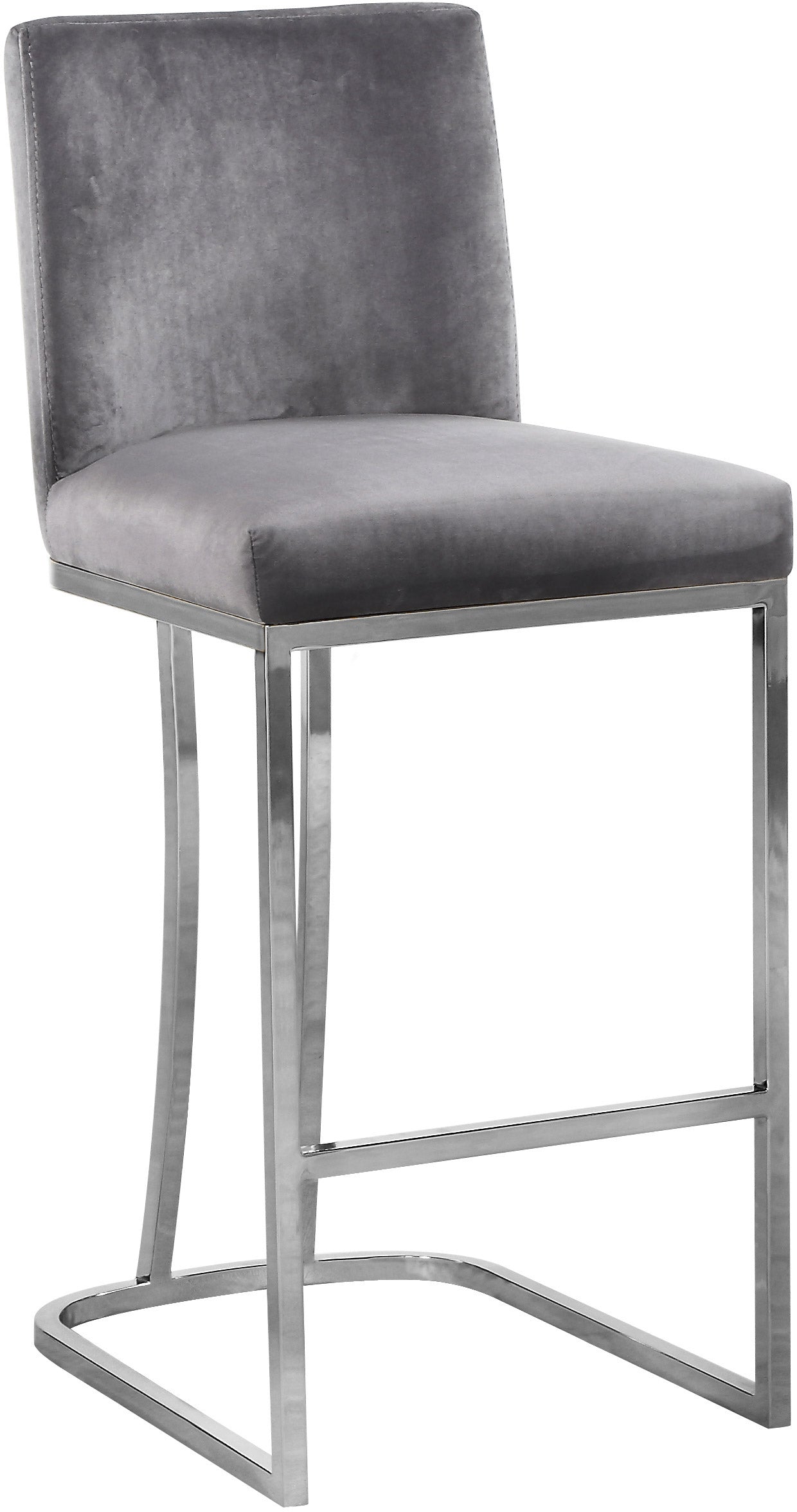 winnie grey velvet stool