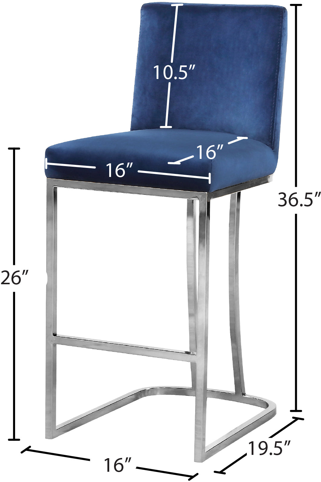 calvin navy velvet stool c