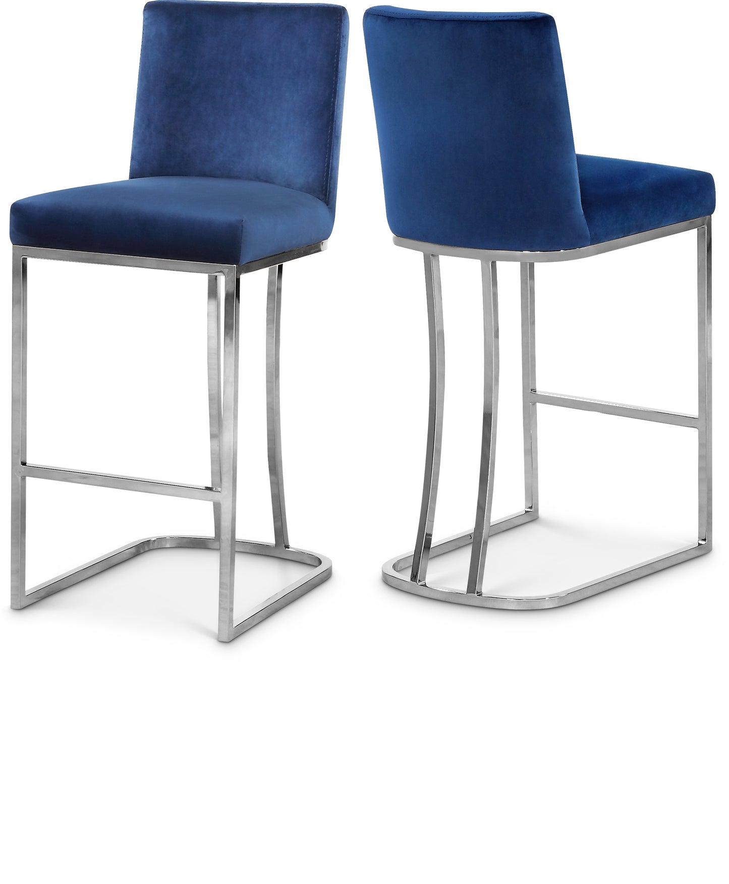 winnie navy velvet stool