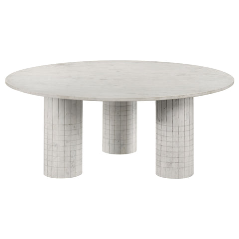 Lavon 2-piece Marble Coffee and End Table Set White