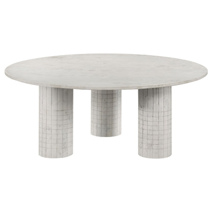 Lavon 3-piece Marble Coffee and End Table Set White