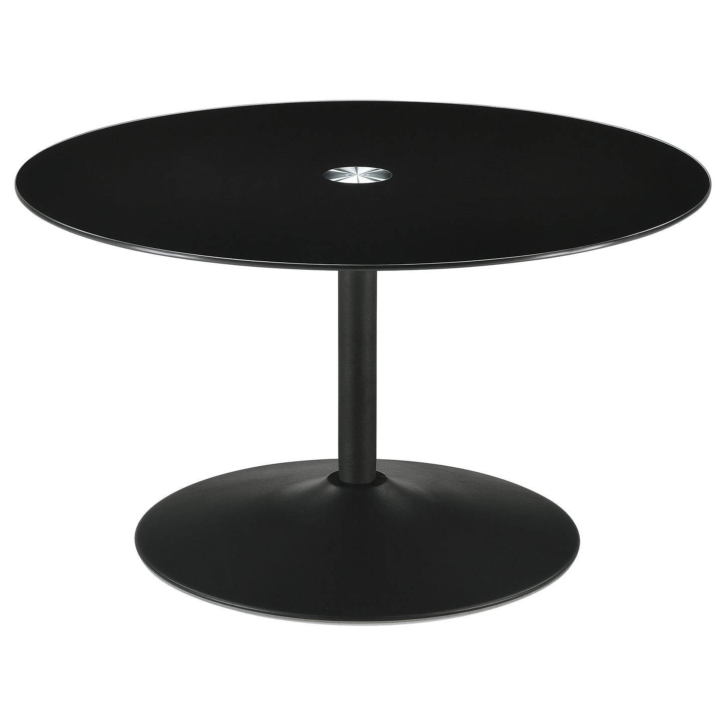 aldis round metal coffee table with tempered glass top blackblack