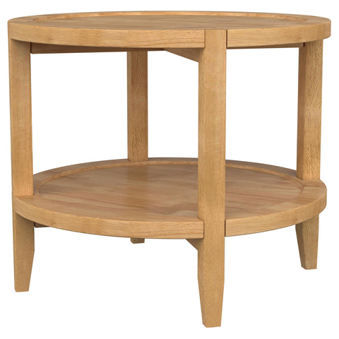 Danville Round Solid Wood Side End Table Maple BrownMaple