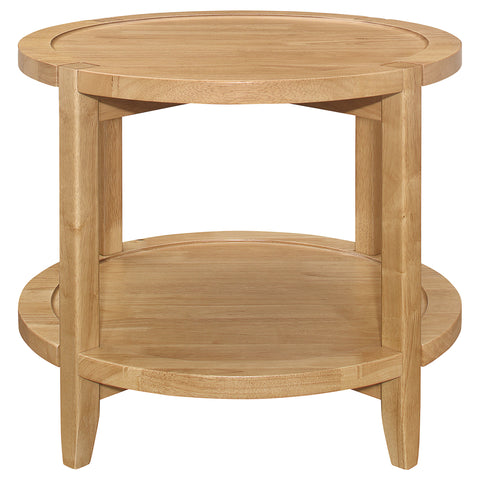 Danville Round Solid Wood Side End Table Maple BrownMaple