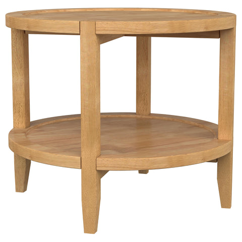 Trini 2-piece Round Coffee and End Table Set Maple