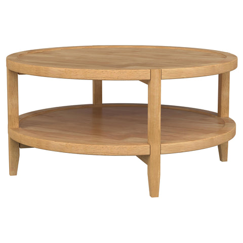 Trini 2-piece Round Coffee and End Table Set Maple