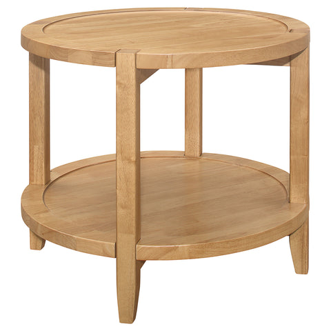 Trini 3-piece Round Coffee and End Table Set Maple