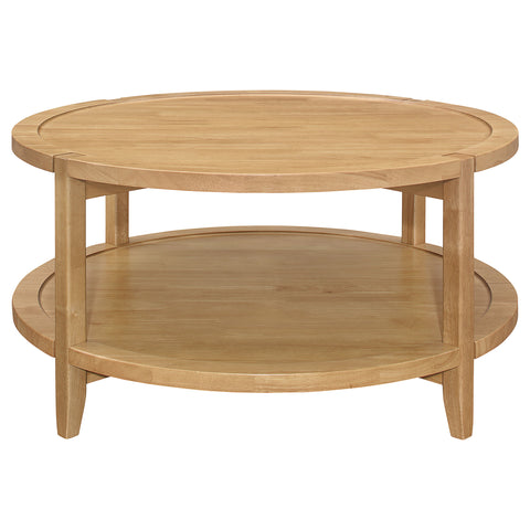 Trini 3-piece Round Coffee and End Table Set Maple