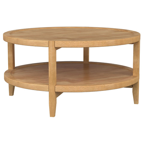 Danville Round Solid Wood Coffee Table Maple BrownMaple