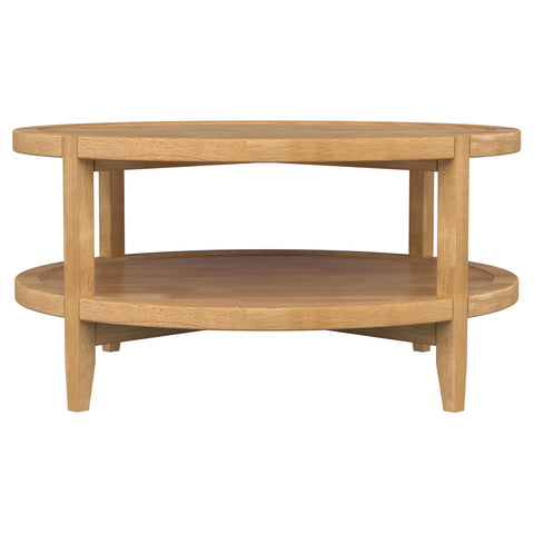 Danville Round Solid Wood Coffee Table Maple BrownMaple